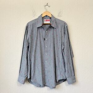 THE FRESHLY LAUNDERED SHIRT by ROBERT GRAHAM Blue Pinstriped Cotton